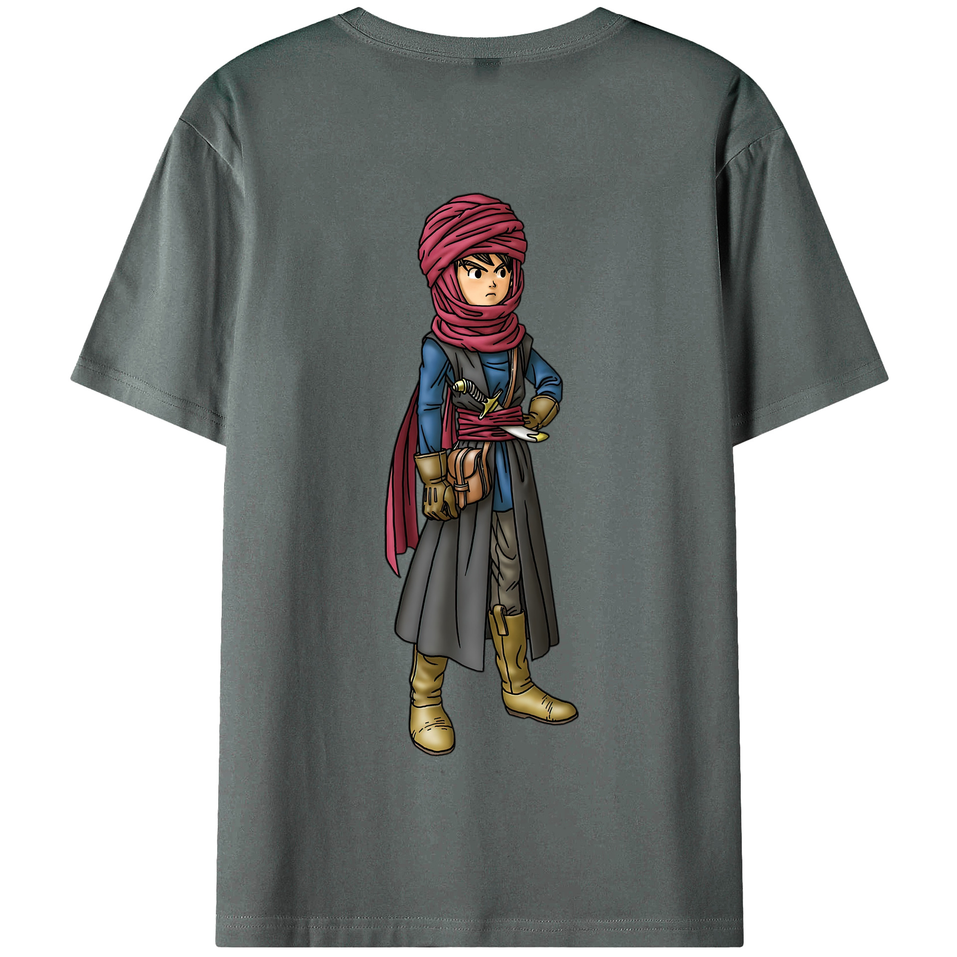 （画像用） ドラゴンクエスト Doragon Kuesuto Dragon Quest 綿100％半袖Tシャツ（背面プリント）